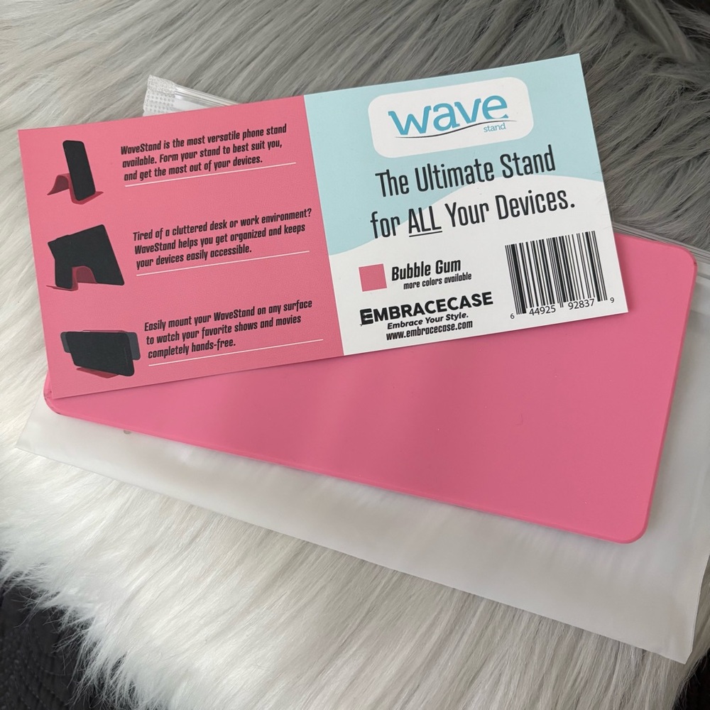 Wave Stand for Tablets, Books etc. by EmbraceCase in Bubblegum Pink